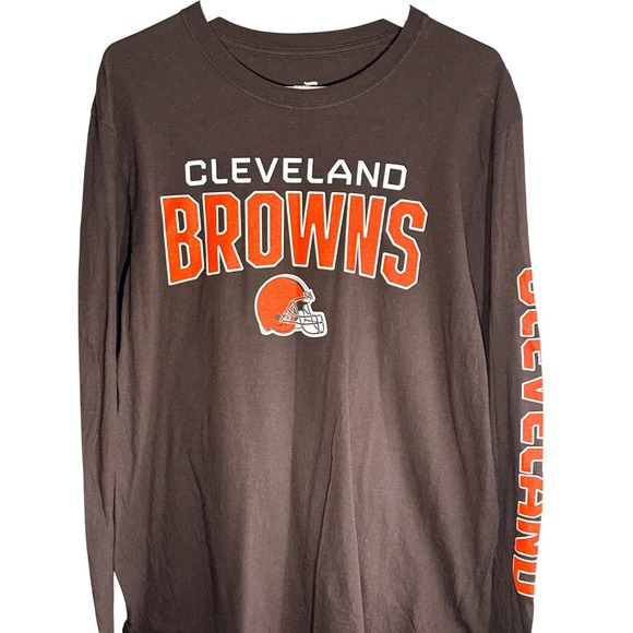 Fanatics Other - Fanatics Cleveland Browns Mens Long Sleeve T-Shirt Brown‎ Graphic Tee Size Large